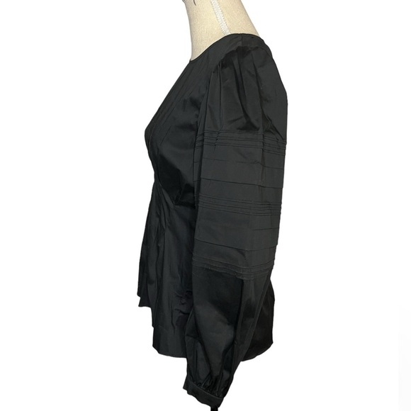 HUNTER BELL Black Pleated Puff Sleeve Blouse - Picture 12 of 15
